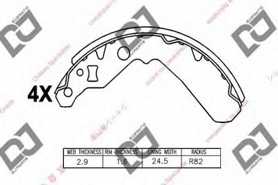 DJ PARTS bs1087 -  Комплект тормозных колодок